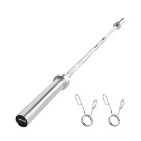 VEVOR 6FT Barbell Bar, Fits 2-Inch Weight Plates, Chrome Plated Barbell Bar With Knurled Grip For Strength Training, Weightlifting, Squat, Deadli (Option: Default)