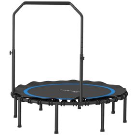 48" Rebounder Trampoline for Adults, Foldable Mini Trampoline with Adjustable Handle Bar for Indoor Outdoor, Blue (Option: Blue-960x460x130 mm)
