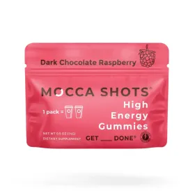 Mocca Shots Energy Gummies with Caffeine - 12-Pack (Flavor: Dark Chocolate Raspberry)